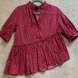 Scoop asymmetrical pink top
